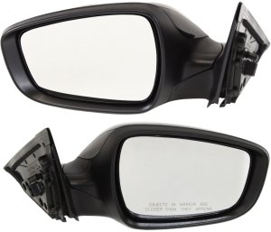 Power Mirror Pair/Set for 2012-2013 Hyundai Veloster, Right (Passenger) and Left (Driver), Manual Folding, Heated, Paintable, w/o Signal Light and Panoramic Roof, Replacement