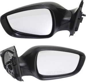 Power Mirror Pair/Set for Hyundai Accent 2012-2017, Right (Passenger) and Left (Driver), Manual Folding, Heated, Paintable, without Auto Dimming, Blind Spot Detection, Memory Function, Signal Light, Replacement