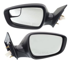 Mirror Pair/Set for 2014-2016 Hyundai Elantra, Right (Passenger) and Left (Driver), Power Controlled, Manual Folding, Heated, Without Auto-Dimming, Blind Spot Feature, Signal Light, Memory, Non-Towing, Paintable Replacement
