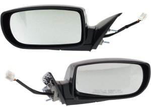 Mirror Pair/Set for Hyundai Genesis Coupe 2010-2016, Right (Passenger) and Left (Driver), Power, Manual Folding, Heated, Paintable, with Signal Light, Replacement