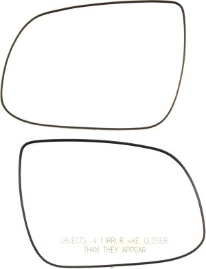 Mirror Glass Pair/Set for Hyundai Accent/Rio/Rio5 2010-2011, Right (Passenger) and Left (Driver), Non-Heated, with Backing Plate, Hatchback/Sedan, Replacement