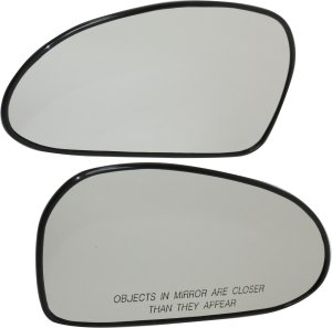 Mirror Glass Replacement Pair/Set for Hyundai Sonata 1999-2005, Right (Passenger) and Left (Driver), Non-Heated, with Backing Plate 