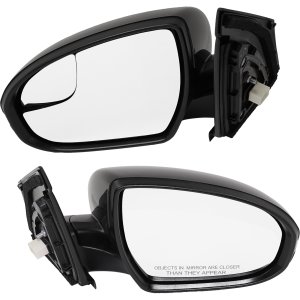 Mirror Pair/Set for Hyundai Tucson 2016-2018, Right (Passenger) and Left (Driver), Power Adjustment, Manual Folding, Heated, with Signal Light, Paintable Replacement
