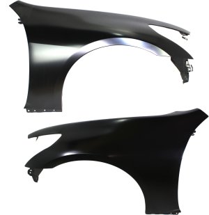 Front Fender Pair/Set for Infiniti G35 2007-2008/G37 2009-2013, Right (Passenger) and Left (Driver), Primed (Ready to Paint), Sedan, without Sport Package - Replacement