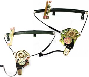Front Window Regulator Pair/Set for 1994-1997 Honda Passport / Isuzu Rodeo, Right (Passenger) and Left (Driver), Power, With Motor, Replacement