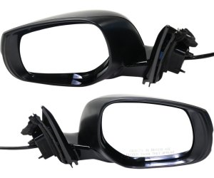 Mirror Pair/Set for Infiniti Q50 2014-2018, Right (Passenger) and Left (Driver), Power, Manual Folding, Heated, Paintable, with Signal Light, without Around View Monitor, Hybrid Model 2015, Replacement