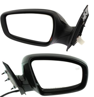 Mirror Pair/Set for 2013-2013 Infiniti JX35 and 2014-2015 QX60, Right (Passenger) and Left (Driver), Power Folding, Heated, Paintable, Without Memory, Without Premium Package Replacement