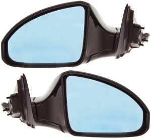 Mirror Pair/Set for Infiniti FX35/FX45 2003-2005, Right (Passenger) and Left (Driver), Power, Manual Folding, Non-Heated, Paintable, with Rear View Monitor and Cloth Seats Replacement