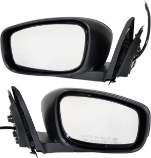 Mirror Pair/Set for Infiniti G37 2008-2013/Q60 2014-2015, Right (Passenger) & Left (Driver), Power, Manual Folding, Non-Heated, Paintable (RWD, w/o Premium Package, Coupe) Replacement