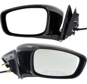 Power Heated Paintable Manual Folding Mirror Pair/Set for 2009-2013 Infiniti G37 Sedan with Premium Package, Includes Right (Passenger) and Left (Driver) Mirrors with Memory Feature Replacement