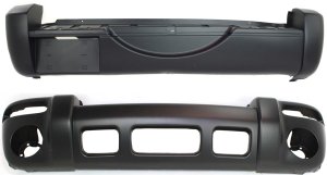 Front and Rear Bumper Cover Set for Jeep Liberty 2002-2004, Limited/Sport Models, Primed (Ready to Paint) - Replacement