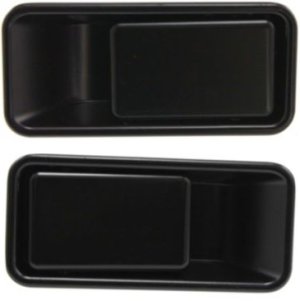Front Exterior Door Handle Pair/Set for Jeep Wrangler 1987-2006, TJ 1997-2006, Right (Passenger) and Left (Driver), Half Door Type, Smooth Black Replacement