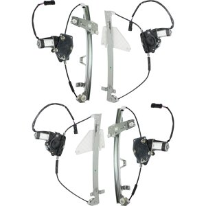 Front and Rear Window Regulator Power with Motor for Jeep Grand Cherokee 2001-2004, Right (Passenger) and Left (Driver), Replacement Pair/Set