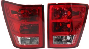 Tail Light Lens and Housing Pair/Set for 2005-2006 Jeep Grand Cherokee, Right (Passenger) and Left (Driver), Replacement