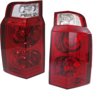 Tail Light Lens and Housing Pair/Set for 2006-2010 Jeep Commander, Right (Passenger) and Left (Driver) Replacement