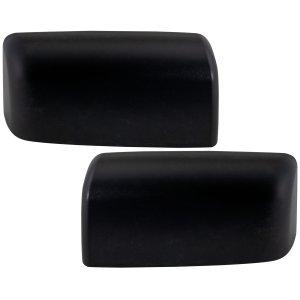 Mirror Cover Pair/Set for Ford F-150 2007-2014, Right (Passenger) and Left (Driver), Towing, Without Signal Light, Textured Black Replacement