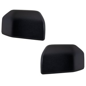 Mirror Cover Pair/Set for Ford F-150 (2015-2020) Right (Passenger) and Left (Driver), Non-Towing, without Signal Light, Textured Black Replacement