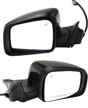 Power Folding Mirror Pair/Set for Jeep Grand Cherokee 2011-2013, Right (Passenger) and Left (Driver), Heated, Paintable, with Memory, without Auto Dimming, Blind Spot Detection, Signal Light, Puddle Light Replacement