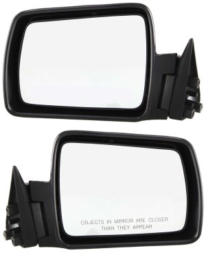 Manual Adjust Mirror Pair/Set for 1984-1989 Jeep Cherokee, Right (Passenger) and Left (Driver), Non-Folding, Non-Heated, Paintable Replacement