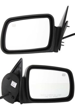 Power Heated Manual Folding Textured Mirror Pair/Set for 1996-1998 Jeep Grand Cherokee Right (Passenger) and Left (Driver) without Memory, Replacement