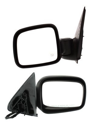 Mirror Pair/Set for 2002-2007 Liberty, Right (Passenger) & Left (Driver), Power, Manual Folding, Heated, Textured, with 8-Hole, 5-Pin Plug, without Memory From Jeep, Replacement