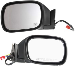 Power Mirror Pair/Set for Jeep Cherokee 1997-2001, Right (Passenger) and Left (Driver), Manual Folding, Heated, Textured, Replacement