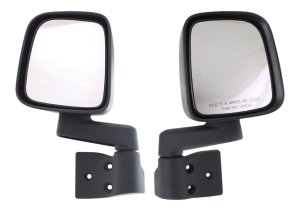 Manual Adjust and Manual Folding, Non-Heated, Textured Mirror Pair/Set for 2003-2006 Jeep Wrangler, Right (Passenger) and Left (Driver) Replacement