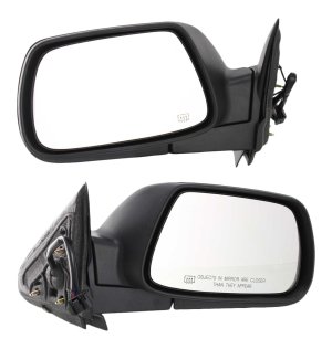 Mirror Pair/Set for 2005-2010 Jeep Grand Cherokee, Right (Passenger) and Left (Driver), Power Adjustable, Manual Folding, Heated, Textured, without Memory, Replacement