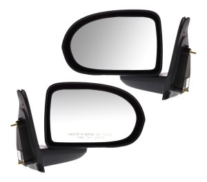 Pair/Set - Manual Adjust and Folding Side Mirrors for 2007-2017 Jeep Compass, Right (Passenger) and Left (Driver), Non-Heated, Textured, Replacement