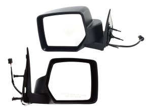 Power Mirror Pair/Set for Jeep Liberty 2008-2012, Right (Passenger) and Left (Driver), Manual Folding, Non-Heated, Textured, without Memory, 8-Hole 3-Pin Plug Connector Replacement