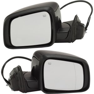 Power Folding Heated Mirror Pair/Set for 2014-2022 Jeep Grand Cherokee WK, Paintable w/ Signal Light & Puddle, without Auto Dimming, Blind Spot Detection (BSD), Memory, Right (Passenger) & Left (Driver) Replacement