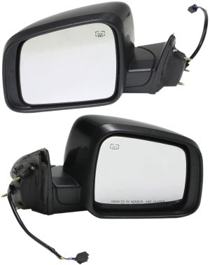 Replacement Mirror Pair/Set for Jeep Grand Cherokee WK 2011-2022, Right (Passenger) and Left (Driver), Power, Manual Folding, Heated, Paintable, without Auto Dimming, Blind Spot Detection, Memory, Signal and Puddle Light