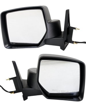 Power Mirror Pair/Set for Jeep Patriot 2007-2017, Right (Passenger) and Left (Driver), Manual Folding, Non-Heated, Textured, Replacement