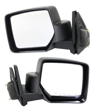 Manual Adjust and Folding Textured Mirror Pair/Set for Jeep Patriot 2007-2017, Right (Passenger) and Left (Driver), Non-Heated Replacement