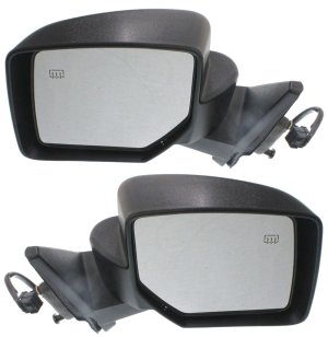 Power Heated Manual Folding Mirror Pair/Set for 2007-2017 Jeep Patriot, Right (Passenger) and Left (Driver) Side, Textured Finish Replacement