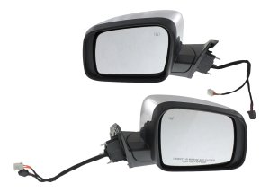 Power Mirror Pair/Set for Jeep Grand Cherokee 2011-2016, Manual Folding, Heated, Chrome, with Memory & Signal Light, without Auto Dimming, Blind Spot Detection & Puddle Light, Exc. SRT/SRT-8/Summit, Right (Passenger) & Left (Driver) Replacement