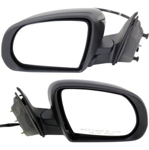 Power Mirror Pair/Set for Jeep Cherokee 2014-2018, Right (Passenger) and Left (Driver), Manual Folding, Non-Heated, Paintable, w/o Auto Dimming, Blind Spot Detection, Memory, and Signal Light Replacement