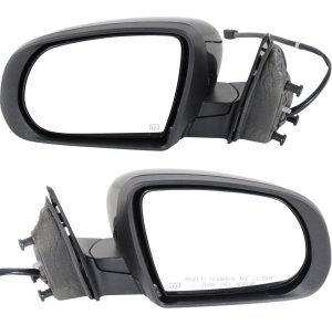 Mirror Pair/Set for Jeep Cherokee (2014-2018), Right (Passenger) and Left (Driver), Power, Manual Folding, Heated, Paintable, without Auto Dimming, Blind Spot Detection, Memory and Signal Light Replacement