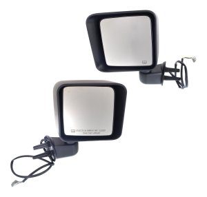 Power Heated Textured Mirror Pair/Set for 2014-2014 Jeep Wrangler JK, Right (Passenger) and Left (Driver) Manual Folding Replacement