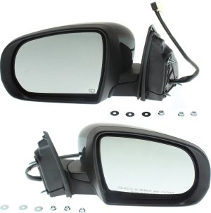 Mirror Pair/Set for Jeep Cherokee 2014-2018, Right (Passenger) and Left (Driver), Power, Manual Folding, Heated, Paintable, with In-housing Signal Light, without Auto Dimming, Blind Spot Detection and Memory Replacement