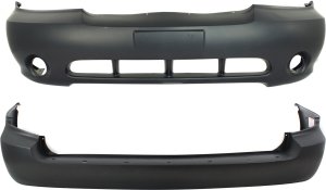 Front and Rear Bumper Cover for KIA Sedona 2002-2005, Set of 2, Primed (Ready to Paint) Replacement Set