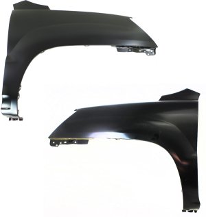 Front Fender Pair/Set for 2005-2010 Kia Sportage, Right (Passenger) and Left (Driver), Primed (Ready to Paint), without Molding Hole, without Luxury Package - Replacement