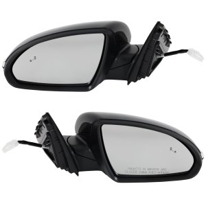 Power Mirror Pair/Set for KIA Optima 2016-2020, Right (Passenger) and Left (Driver), Power Folding, Heated, USA Built Vehicle, with Signal Light, Blind Spot Detection, Memory, Paint To Match, Replacement