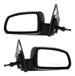 Manual Adjust Mirror Pair/Set for Kia Rio 2006-2009 Hatchback/Sedan, Right (Passenger) and Left (Driver), Manual Folding, Non-Heated, Paintable Replacement