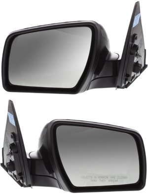 Power Mirror Pair/Set for 2010-2011 Kia Soul, Right (Passenger) and Left (Driver), Manual Folding, Non-Heated, Paintable, without Memory, with Puddle and Signal Light, Replacement