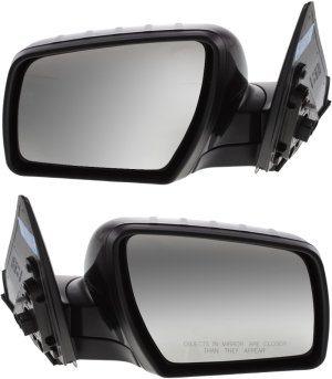 Power Mirror Pair/Set for Kia Soul 2010-2013, Right (Passenger) and Left (Driver), Manual Folding, Heated, Paintable, without Memory, with Puddle and Signal Light, Replacement