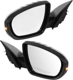 Power Folding and Heated Mirror Pair/Set for 2012-2013 Kia Optima, Right (Passenger) and Left (Driver), Paintable with Signal Light, Excludes Hybrid Model, Replacement for USA Built Vehicles.