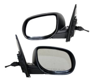 Manual Remote, Manual Folding, Non-Heated, Paintable Side Mirror Pair/Set for Kia Forte Sedan 2010-2013, Right (Passenger) and Left (Driver), Without Signal Lights, Replacement