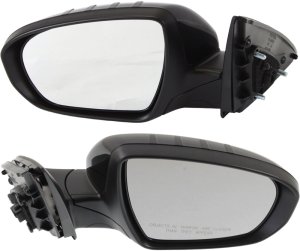 Power Mirror Pair/Set for 2011-2013 Optima, Right (Passenger) and Left (Driver), Manual Folding, Non-Heated, Paintable, with Signal Light, for Korea Built, Non-Hybrid/Hybrid Models Replacement