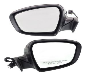 Power Mirror Pair/Set for KIA FORTE EX Sedan 2014-2016, Right (Passenger) and Left (Driver), Power Folding, Heated, Paintable, with Signal Light, without Puddle Light, Replacement